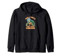 Salva una Tortuga No uses condones Funny Marine Biology Sudadera con Capucha