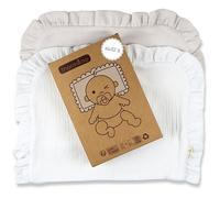 Salvababas Bebe Capazo, Pack de 2 Muselinas de Algodón para Proteger el Colchón y el Hombro, Multiusos, Paños Lactancia Doble Capa de Tela de Muselina y Rizo 100% Algodón Tamaño 38x28 cm Thermikoa