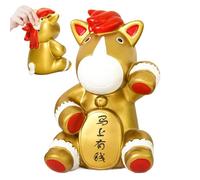 Salvadanaio per Bambini - Statua Di Cavallo A Tema Capodanno Portafortuna, Salvadanaio A Forma Di Cavallo Simbolo Fortunato | per Decorazione Casa Libreria Comodino Camera Bambini E Dormitorio