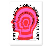 SALVADERO Póster Gran Formato 50x70 cm Open Your Brain - Poster Art Graphique Minimaliste Abstrait | Arte Mural 250g/m² Mate Sin marco