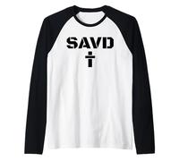 Salvado Cruz Biblia Cristiano Creer Fe Jesús Savd Camiseta Manga Raglan