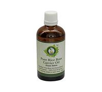 Salvado de arroz Aceite | Oryza sativa | Para piel | Para pelo | Para masaje | Sin refinar | 100% natural puro | Prensado en frío | Rice Bran Oil | 50ml | 1.69oz By R V Essential