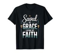 Salvado por Grace Living de Faith Christian Streetwear Camiseta