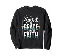 Salvado por Grace Living de Faith Christian Streetwear Sudadera