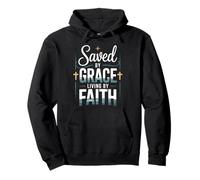 Salvado por Grace Living de Faith Christian Streetwear Sudadera con Capucha