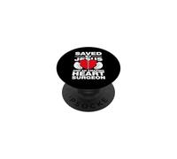 Salvado por Jesús y Increíble Cirujano Corazón Humorístico PopSockets PopGrip Adhesivo
