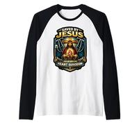 Salvado por Jesús y un Asombroso Cirujano cardíaco sobreviviente Cristo Camiseta Manga Raglan