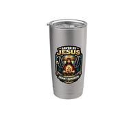 Salvado por Jesús y un asombroso cirujano cardíaco sobreviviente Cristo Vaso térmico de acero inoxidable de doble pared