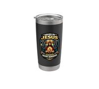 Salvado por Jesús y un asombroso cirujano cardíaco sobreviviente Cristo Vaso térmico de acero inoxidable de doble pared