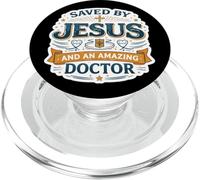 Salvado por Jesús Y Un Increíble Médico Médico Christian God PopSockets PopGrip para MagSafe