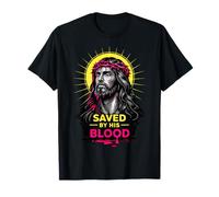 Salvado por Su Sangre Jesucristo Corona De Espinas Cristiano Camiseta