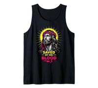 Salvado por Su Sangre Jesucristo Corona De Espinas Cristiano Camiseta sin Mangas
