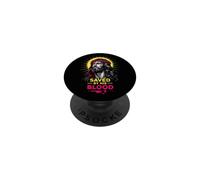 Salvado por Su Sangre Jesucristo Corona De Espinas Cristiano PopSockets PopGrip Adhesivo