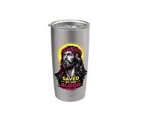 Salvado Por Su Sangre Jesucristo Corona De Espinas Cristiano Vaso térmico de acero inoxidable de doble pared