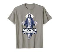 Salvador Cristo es Rey Jesús Fe Cristiana Hombres Mujeres Adolescentes Camiseta