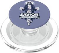 Salvador Cristo es Rey Jesús Fe Cristiana Hombres Mujeres Adolescentes PopSockets PopGrip para MagSafe