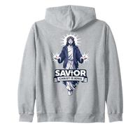 Salvador Cristo es Rey Jesús Fe Cristiana Hombres Mujeres Adolescentes Sudadera con Capucha