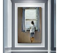 Salvador Dali Mujer En La Ventana Grandes Lienzos Pinturas Pósteres e Impresiones Arte de Pared Cuadros para la Decoración de la Sala de Estar 80x120cm/32x47inch