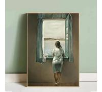 Salvador Dalí Mujer en la ventana Pinturas en lienzo carteles e impresiones cuadros artísticos de pared para decoración de sala de estar 42x60cm sin marco