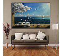 Salvador Dalí: Pintura al óleo "Las olas", libro, velero, imágenes, pinturas murales sobre lienzo, pósteres e impresiones, arte de pared, decoración (40 x 60 cm)