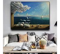 Salvador Dali Pintura al óleo The Waves Book Velero Decoración del hogar Pinturas murales en lienzo Carteles Impresiones Cuadros de arte de pared 70x110cm (28x43in) Con marco