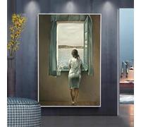 Salvador Dali woman in the window paintings on canvas posters and prints surrealism wall art paintings decoration(60x90cm)
