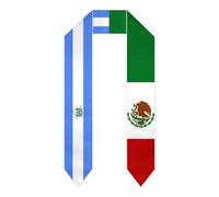 Salvador Salvadoreño México Mexicano Mex Bandera Graduación Estola/Chale/Bufanda/Banda Estudiante en el Extranjero Estudiantes de Estudios Internacionales 2026/2026 Chales Graduados Unisex Adulto
