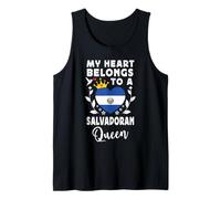 Salvadoran Queen Salvadoran Wife Girlfriend Salvador Flag Camiseta sin Mangas