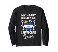 Salvadoran Queen Salvadoran Wife Girlfriend Salvador Flag Manga Larga
