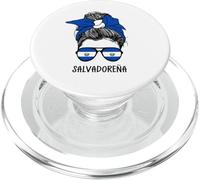 Salvadoreña Girl Salvadoran Heritage Salvador Flag PopSockets PopGrip para MagSafe