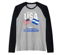 Salvadoreño Americano Mi Historia Comenzó En El Salvador Pride Camiseta Manga Raglan