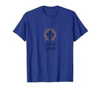 Salvados por la Gracia: Cruz Elegante para Cristianos, Cristianos Camiseta, Hombre, Azul Real, 3XL