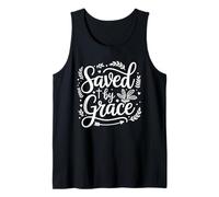 Salvados por la Gracia Fe Cristiana Escritura Religiosa Camiseta sin Mangas