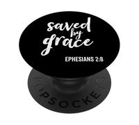 Salvados por la Gracia Religiosa Fe Escritura versículo bíblico PopSockets PopGrip Adhesivo