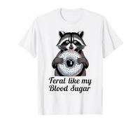 Salvaje como mi azúcar en la Sangre Lindo Mapache Comiendo Donut Diabetes Camiseta