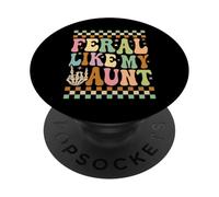 Salvaje como mi tía, Divertida y Linda Sobrina de Familia PopSockets PopGrip Adhesivo