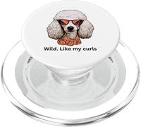 Salvaje como mis rizos I Love Curly Wild Hair Don't Care Poodle PopSockets PopGrip para MagSafe