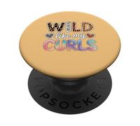 Salvaje como Mis Rizos Pelo Rizado Colorido Animales Leopardo PopSockets PopGrip Adhesivo