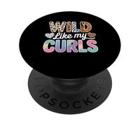 Salvaje como Mis Rizos Pelo Rizado Leopardo Animales Colorido PopSockets PopGrip Adhesivo