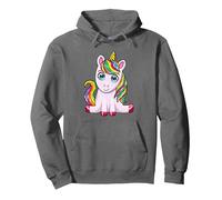 Salvaje Dulce Unicornio Rainbow Squad Unicornio Sudadera con Capucha, Unisex para Adultos, Asfalto, L
