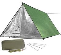Salvaje imprescindible:LYN Grande de 3 Personas Cremallera Reutilizable Supervivencia Emergencia Tienda de protección Impermeable Ligero bugout con Paracord para Camping,Primeros Auxilios,Senderismo