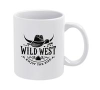 Salvaje Oeste Y Disfruta Del Lado Tazas Con Asa Taza Cerámica Taza De Café 330Ml Para Cacao Oficina Capuchino