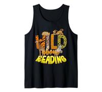 Salvaje sobre la Lectura de Libros Zoo Animales Bibliotecario Día de la Biblioteca Camiseta sin Mangas