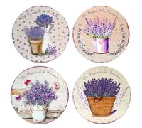 Salvamantel Lavanda 4 Unidades Cerámica Decorativo para Mesa, Regalo Ideal, Complementos de Cocina Elegantes