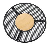 SALVAMANTEL METAL REJILLA NEGRO C/CENTRO MADERA °20X2CM, MADERA: °8,6CM