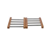 Salvamantel secret de gourmet acero inoxidable bambú extensible (35,2 x 22,2 x 2 cm) 22 cm