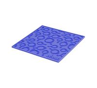 Salvamanteles cuadrados de silicona con patrón de sartén de 7 pulgadas, color azul