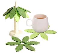 Salvamanteles de árbol para platos calientes, 5 piezas plegables de madera, juego de silicona de 8.27 x 7.48 x 3.35 pulgadas, antideslizantes, resistentes al calor, utensilios de cocina, mesa de