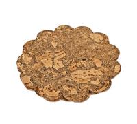 Salvamanteles de Corcho - Flor - (apr. Ø 26 cm, Espesor 3 mm), Kit con 4 Unidades
