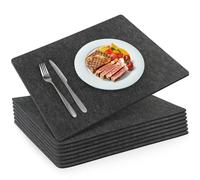Salvamanteles de Fieltro Gris Antracita para Mesa - SOSMAR Juego de 8 Manteles Individuales Lavables 44 x 32 cm - Elegante y Moderno para Comedor, 4mm de Grosor - Protección para Muebles